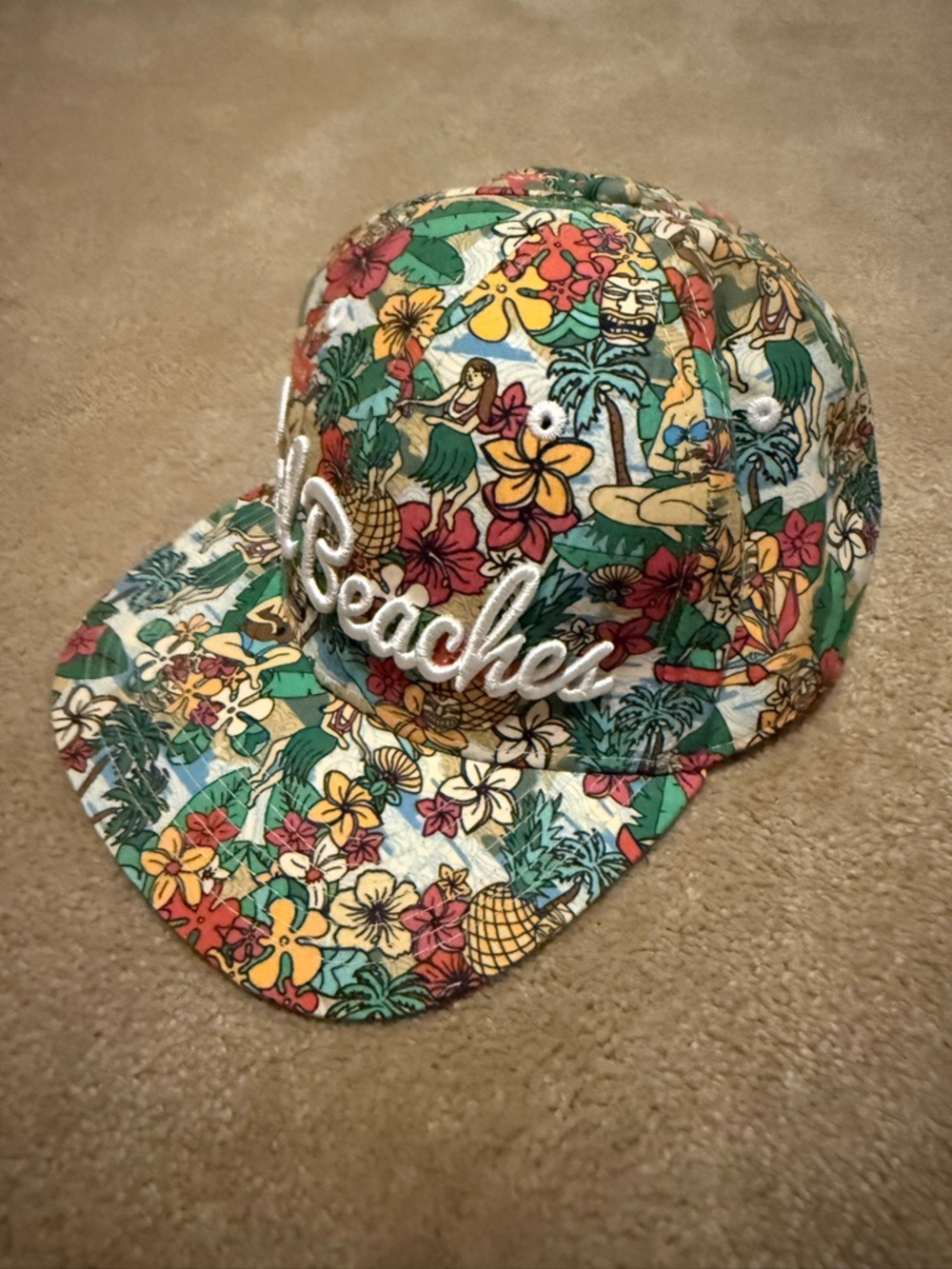 Bad Beaches Embroidered Tropical Snapback Hat - Picture 3 of 7